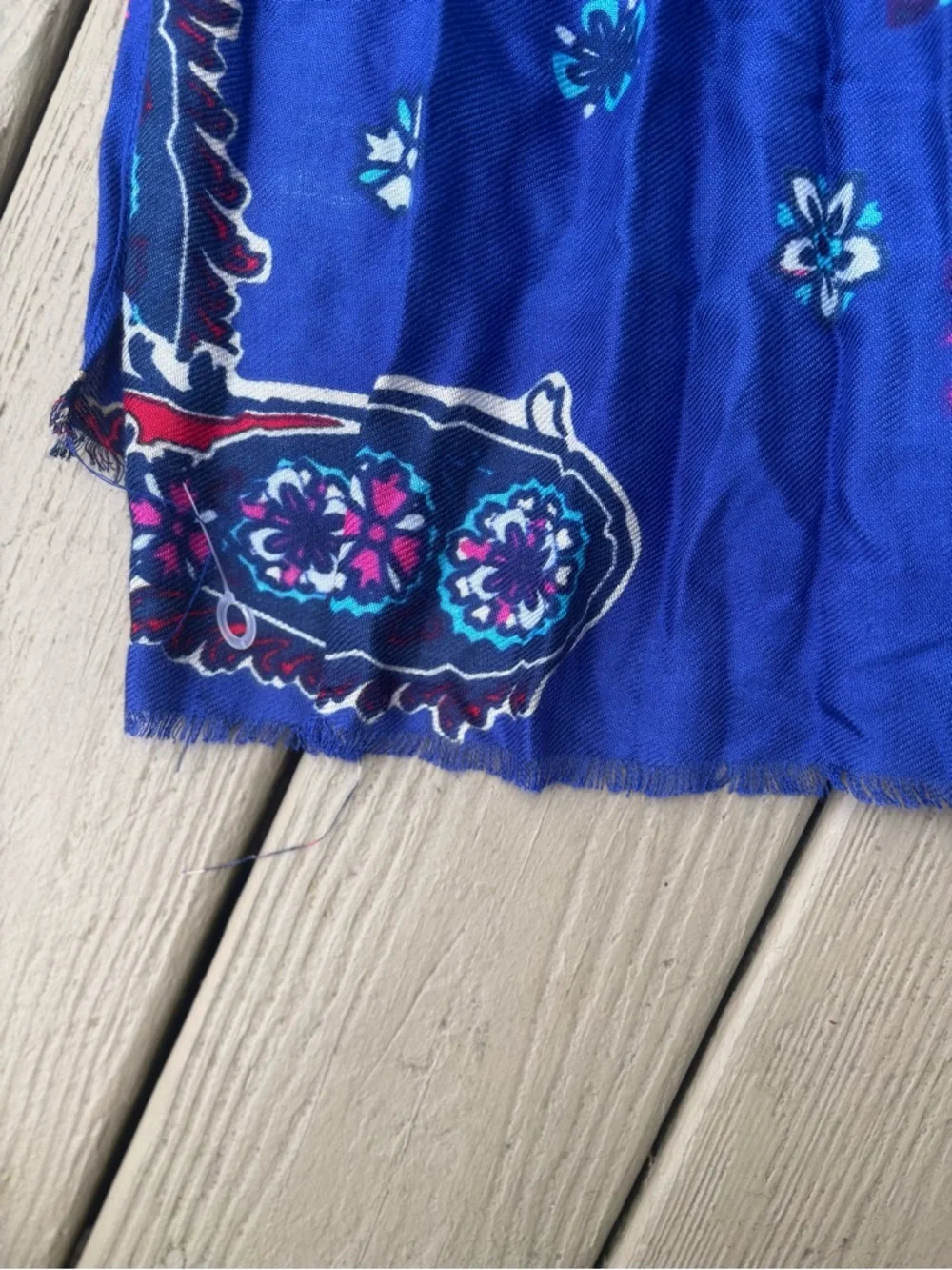 NWT APT.9 Royal Blue Long Scarf with Paisly Print, Size: 76”L x 21”W